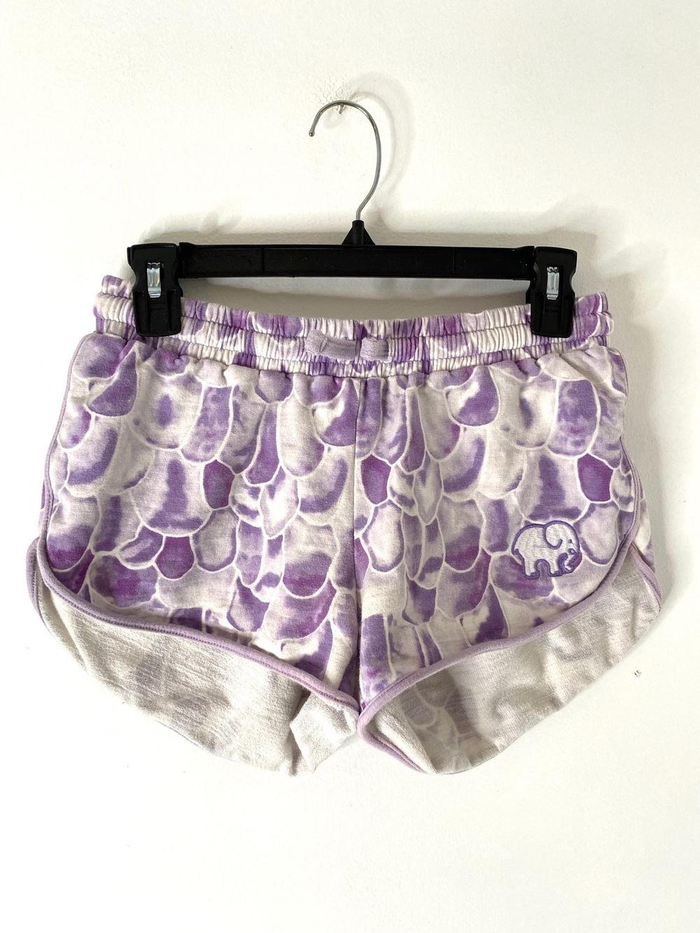 ivory ella Purple & White Print Drawstring Cotton Shorts